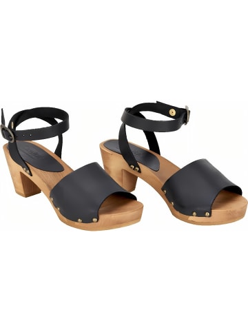 Sanita Comfortwear Clog "WOOD-YARA SQUARE FLEX SANDAL" in Schwarz