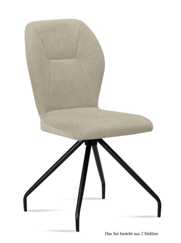 58 aufm Kessel ESSZIMMERSTUHL (2er-Set) Dinnie 51x92x60 Schwarz/Natur