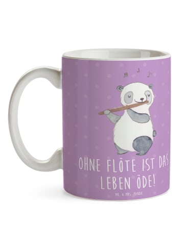 Mr. & Mrs. Panda Henkeltasse Flöte Leben mit Spruch in Lavendeltraum