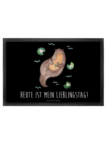 Mr. & Mrs. Panda Fußabtreter Otter Seerose mit Spruch in Schwarz