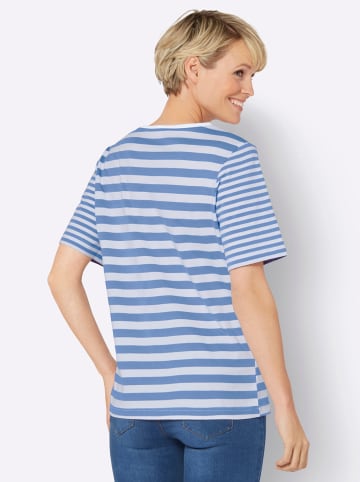 Sieh an! Kurzarmshirt in himmelblau-weiß-geringelt