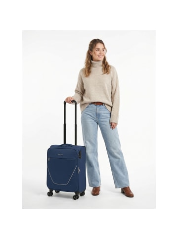 Stratic taska 4 Rollen Kabinentrolley S 55 cm mit Dehnfalte in navy