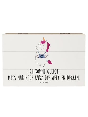Mr. & Mrs. Panda Aufbewahrungsbox Einhorn Fotograf mit Spruch in Weiß