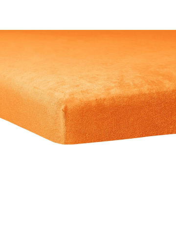 Traumschlaf Spannbettlaken Flauschbiber Topper in orange