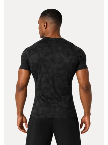 SMILODOX Kompression Camo T-Shirt Varek in Anthrazit/Schwarz