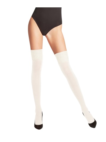 Falke Overknees Striggings in Off-white