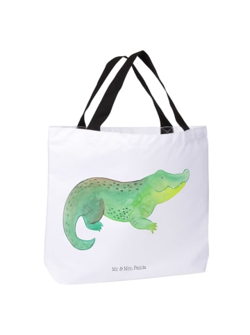 Mr. & Mrs. Panda Stoffbeutel Krokodil ohne Spruch in Weiß