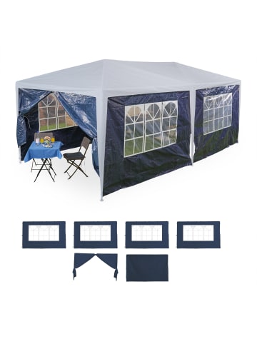 relaxdays 6 x Pavillon-Seitenteile in Blau - (B)3 m x (H)2 m