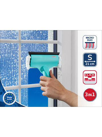 Leifheit Fensterwischer Window & Frame Cleaner S türkis weiß schwarz 18,0 x 18,0 x 11,0cm