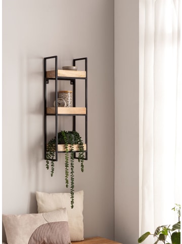 FineBuy Wandregal in Braun / Mango / 27x18x77