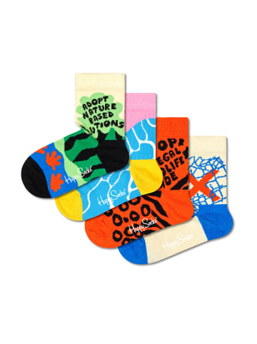 Happy Socks 4 Paar Socken Kids WWF Geschenk Box in Mehrfarbig