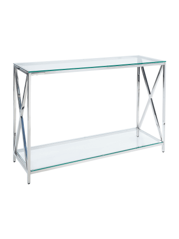 Beliani Konsolentisch AUDET in Silber/Transparent - (W) 120 x (H) 76 x (L) 40 cm