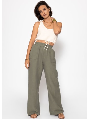 SASSYCLASSY Musselin Hose in Khaki