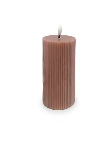 relaxdays 4 x LED Kerzen in Altrosa - (H)18 x Ø 7,5 cm