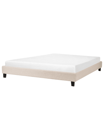 Beliani 2-tlg Doppelbett ROANNE in Beige/Braun