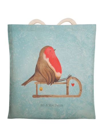 Mr. & Mrs. Panda Tasche Rotkehlchen Schlitten ohne Spruch in Eisblau