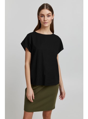 Oxmo Shirtbluse OXArnora 21950015-ME Bluse aus Leinenmix in Schwarz