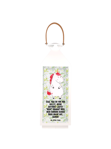 Mr. & Mrs. Panda Laterne modern Einhorn Wut mit Spruch in Transparent