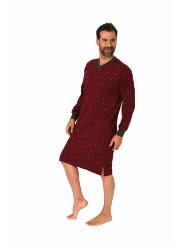 NORMANN langarm Nachthemd Bündchen print - 70645 in rot
