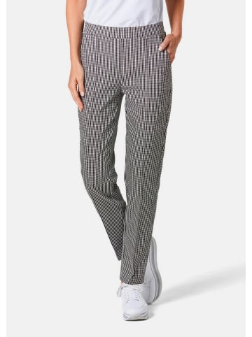 GOLDNER Kurzgröße: Hose Martha Schlupfhose Martha in schwarz / weiß / kariert