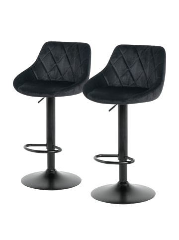 home24 Barstuhl Bromfield II (2er-Set) in Schwarz