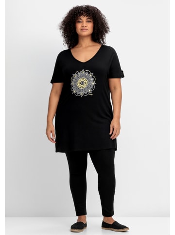 sheego Longshirt in schwarz
