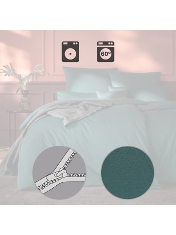 Estella Mako-Interlock-Jersey Bettwäsche Takoma in petrol