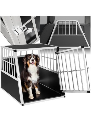 tectake Hundetransportbox single Schnubi mit schützenden Kunststoffecken, 66 x 90 x 69,5