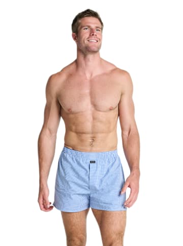 Jockey Boxershort Everyday Check Woven in Hellblau