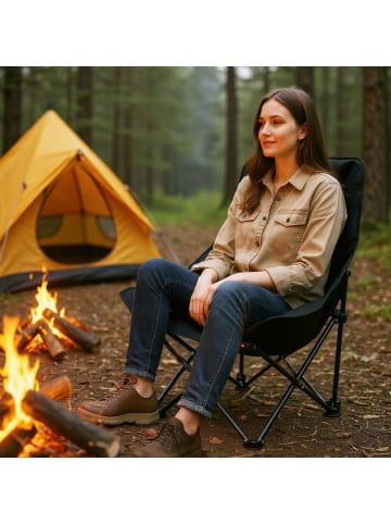 COSTWAY Campingstuhl faltbar in Schwarz