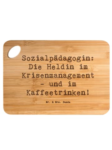 Mr. & Mrs. Panda Hackbrett Spruch Sozialpädagogin mit Spruch in Braun