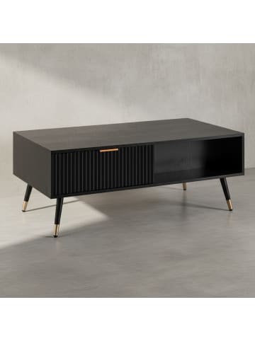 KADIMA DESIGN Couchtisch 110x60x43 cm mit Eiche-Dekor Wohnzimmertisch,