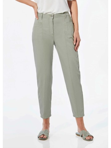GOLDNER Kurzgröße:  Hose mit 7/8-Länge in graugrün