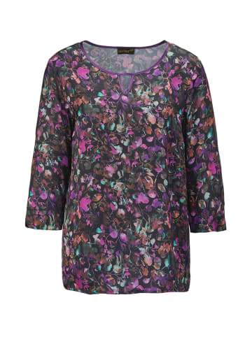GOLDNER Kurzgröße:  Druckbluse Seidig fließende Druckbluse in schwarz / multicolor