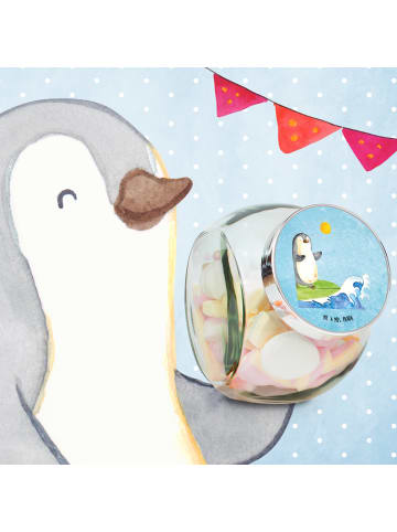 Mr. & Mrs. Panda glas für müsli Pinguin Surfer ohne Spruch in Eisblau