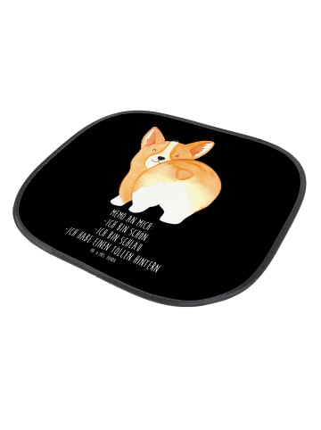 Mr. & Mrs. Panda Sonnenschutz Auto Corgi Po mit Spruch in Schwarz