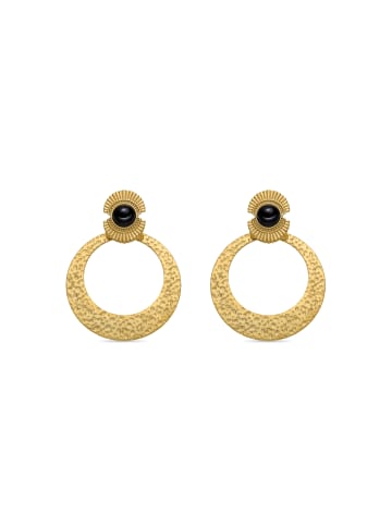 Luxenter Ohrringe  mit Onyx, 18 Karat Gold-Finish – Noraf