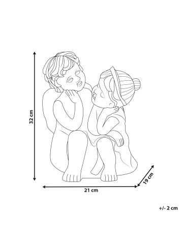 Beliani Gartenfigur DAMARO in Braun - (W) 21 x (H) 32 x (L) 19 cm