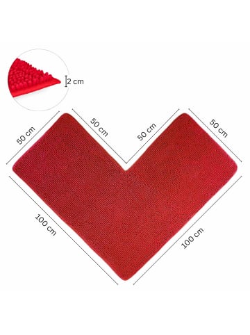 WohnDirect Eckbadematte PARIS in Rot