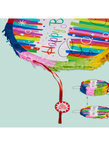relaxdays 3-tlg. Pinata Set "Happy Birthday" in Bunt