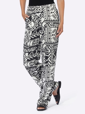 Heine Druck-Hose in schwarz-champagner-bedruckt