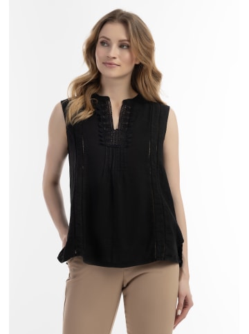 Usha Damen Blusentop Mit Spitze in Schwarz