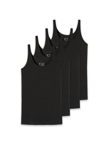 Schiesser T-Shirt 4er Pack in Schwarz