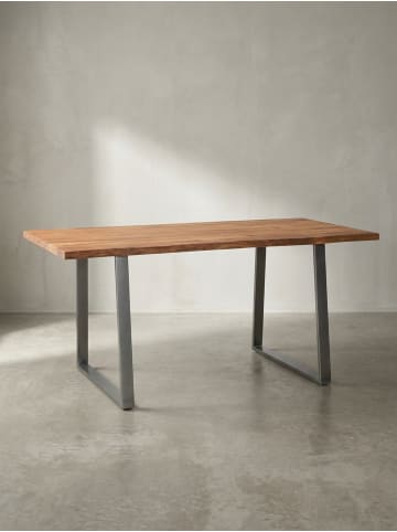 KADIMA DESIGN Esstisch Massivholz Industrial, Akazie-Holz, Metallfüße