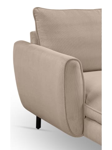 Inn.Furn Sofa beige Cord-Stoff 202 x 361 cm, Wohnlandschaft U-Form