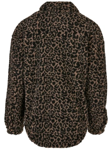 Urban Classics Urban Classics Damen Ladies AOP Sherpa Overshirt in darktaupeleo