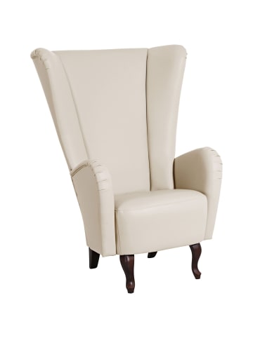 others HOCHLEHNSESSEL Kailey Bezug Kunstleder Buche nussbaum dunkel / beige