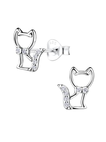 schmuck23 Silber-Ohrringe Katze 0,7 cm x 0,8 cm