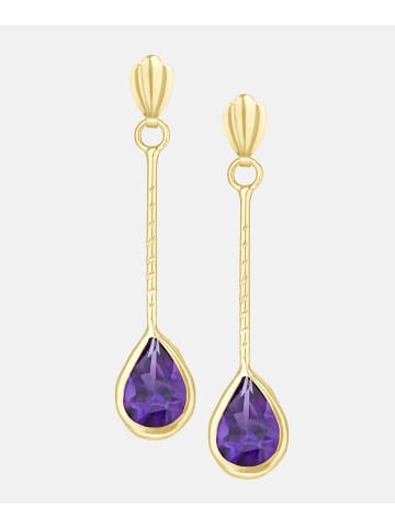 Vanlere Ohrhänger aus 375 Gelbgold mit Amethyst
