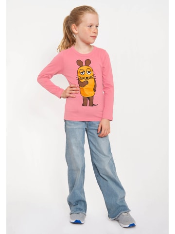 Logoshirt Langarmshirt Die Sendung mit der Maus - Die Maus in hellrosa